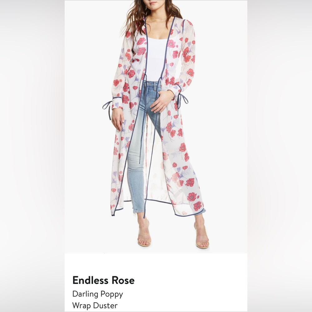 Floral Sheer Long Kimono